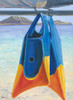 Fins, Colorful Swim Fins Hanging From Sailboat Tie (Acrylic Painting). Poster Print by Patti Bruce / Design Pics - Item # VARDPI1977180