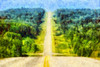 Digital painting of a highway lined with forests in the countryside Poster Print by 770 Productions / Design Pics - Item # VARDPI12512555