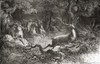 Men hunting a deer during the Bronze Age.  From L'Homme Primitif, published 1870. Poster Print by Ken Welsh / Design Pics - Item # VARDPI12333065