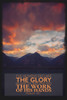 Image Of A Red Sky Over A Rugged Mountain Range With Scripture From Psalm 19:1 Poster Print by Tim Antoniuk / Design Pics - Item # VARDPI12290163