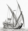 A 15th Century Catalan Caravela Latina.  From Enciclopedia Ilustrada Segui, Published C. 1900 Poster Print by Ken Welsh / Design Pics - Item # VARDPI12323499
