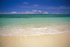 Hawaii, Oahu, Lanikai, Turquoise Shoreline Ocean Calm Day, Blue Sky With Clouds Along Horizon Poster Print by Carl Shaneff / Design Pics - Item # VARDPI2001099