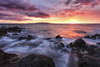 Soft water over lava rocks with a red sunset; Makena, Maui, Hawaii, United States of America Poster Print by Jenna Szerlag / Design Pics - Item # VARDPI12547173