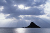 Hawaii, Oahu, Kualoa, Mokoli'i Island (Chinaman's Hat), Sunbeams Coming Down From Storm Clouds Poster Print by Chris Abraham / Design Pics - Item # VARDPI1994505