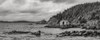 Black and white image of the rocky Atlantic coastline with a dock and boat house; Newfoundland, Canada Poster Print by Susan Dykstra / Design Pics - Item # VARDPI12426412