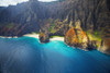 View Of A Beach Along The Coast Of An Hawaiian Island; Na Pali Coast Of Kauai, Hawaii, United States Of America Poster Print by Kicka Witte / Design Pics - Item # VARDPI2275816