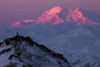 A Hiker On A Ridge In Denali National Park Is Dwarfed By Denali At Sunrise In Winter; Alaska, United States Of America Poster Print by Steven Miley / Design Pics - Item # VARDPI12325627