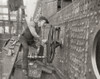 Worker Using A Pneumatic Tool For Cutting Out Sidelights.  From The Romance Of The Merchant Ship, Published 1931. Poster Print by Hilary Jane Morgan / Design Pics - Item # VARDPI12283576