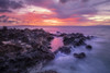 Dramatic sunset over the ocean with waterfalls along the rugged coastline; Wailea, Maui, Hawaii, United States of America Poster Print by Jenna Szerlag / Design Pics - Item # VARDPI12512260