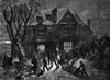 The Illustrated London News Etching From 1854. Bringing Home The Yule Tide Log,family And Children Arriving Home At Chrostmas Poster Print by John Short / Design Pics - Item # VARDPI12331355