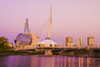 Winnipeg skyline from St. Boniface showing the Red River, Esplanade Riel Bridge and Canadian Museum for Human Rights; Winnipeg, Manitoba, Canada Poster Print by Dave Reede / Design Pics - Item # VARDPI12554125