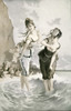 Two Young Ladies Sea Bathing In The 19th Century. From Illustrierte Sittengeschichte Vom Mittelalter Bis Zur Gegenwart By Eduard Fuchs, Published 1909. Poster Print by Ken Welsh / Design Pics - Item # VARDPI2430189