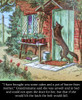 Coloured page of an illustration and storyline in a child's storybook, Little Red Riding Hood, with the big bad wolf at the door of Grandmother's house Poster Print by John Short / Design Pics - Item # VARDPI12516112