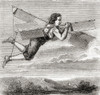 The Purported Flight Of French Locksmith Jacob Besnier, With The Aid Of A Self-Designed Flying Apparatus, 1678.  From Les Merveilles De La Science, Published C.1870 Poster Print by Ken Welsh / Design Pics - Item # VARDPI12289774