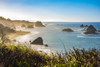 Morning mist rising from Harris Beach, near Brookings, Oregon. The rock formations add to the views looking out at the Pacific Ocean; Oregon, United States of America Poster Print by Doug Ogden / Design Pics - Item # VARDPI12547113