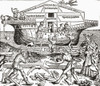 The Building Of The Ark Superintended By Noah. Facsimilie Of The Woodcut By Schedel, Liber Chronicarum, 1493.  From The Book The Connoisseur Illustrated Published 1903. Poster Print by Hilary Jane Morgan / Design Pics - Item # VARDPI12320948