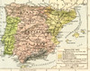 Map Spain 1212-1492 Showing Kingdom Castile And Len Its Dependencies Kingdom Aragon Its Dependencies Kingdom Navarre Kingdom Portugal And Moorish Kingdom Granada Till 1492 From Historical Atlas Published 1923 Ken Welsh # VARDPI12280702