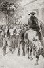 A Civil War Scene In Little Rock Arkansas United States Of America Volunteer Soldiers Cheer Their Officer As They March Through The Streets Of Town From The History Of Our Country Published1900 Poster by Ken Welsh - Item # VARDPI12310690