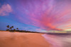 An ideal sunset on the two mile long three hundred feet wide Papohaku Beach on the West shore of Molokai This is the longest white-sand beach in the Hawaiian Islands; Molokai Hawaii United States of America Poster Dave Fleetham # VARDPI12513764