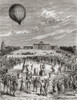 The World's First Hydrogen Balloon Launched Over The Champs De Mars Paris France In 1783 Launched By Nicolas-Louis Robert And Professor Jacques Charles From Les Merveilles De La Science Published C1870 Poster by Ken Welsh - Item # VARDPI12289758