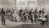 General Ulysses S Grant Seated Centre Right General Robert E Lee Seated Centre Left Their Respective Staff Appomattox Courthouse Virginia Where General Lee Surrendered Army North Virginia Thus Ended American Civil War April 9 1865 # VARDPI12280724