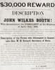 Poster Offering A $30000 Reward For The Arrest Of John Wilkes Booth The Man Who Assassinated President Abraham Lincoln At Ford's Theatre In Washington Dc On April 14 1865 From The History Of Our Country Published1900 Poster Ken Welsh # VARDPI12310686