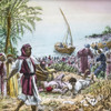 A Hand Coloured Magic Lantern Slide Circa 1900 Depictinf Parables Boat Jesus Spoke Many Parables Taught A Boat People Audiences Gathered Listen Parables "the Kingdom Heaven Is Like A Man Who Sowed Good Seed His Field; But While He Slept His Enemy Cam