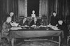 The Illustrated London News 1941 World war IIPoland's pact friendship Russia General Sikorski Polish Priminister left  M Maisky Soviet Ambassador  right  signing their names important agreement which makes them allies war against Germany Prime Minist