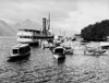 Magic lantern slide circa 1900Victorian/Edwardian social history TSS Earnslaw is a 1912 Edwardian vintage twin screw steamer plying waters Lake Wakatipu New Zealand It is one oldest tourist attractions Central Otago only remaining commercial passenge