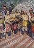 Dayak Dyak Dayuh Women Borneo South East Asia Dancing Human Heads A Few Days After Return A Successful Head-Hunting Expedition Heads Which Had Been Hacked Off Dead Bodies Were Brought Into House Then Followed A Time Rejoicing Course Which Heads Were