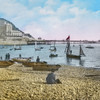 Magic Lantern slide circa 1900 hand coloured created 1887 A tour North Wales 2 Llandudnothe Beach PierHere good boating here a sail round Great Orme is very pleasant a fine day when excursionist will find much interest him exploring wonderful old s