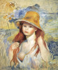 Young Woman in a Straw Hat Poster Print by Pierre-Auguste Renoir - Item # VARPDX279704
