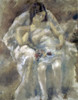 Young Girl Seated With Flowers Poster Print by Jules Pascin - Item # VARPDX282652