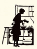 Homemaker Waters Plants in a Home Poster Print by Maxfield Parrish - Item # VARPDX394490
