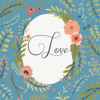 Retro Garden II Blue Love Poster Print by Janelle Penner - Item # VARPDX51576 Retro Garden II Blue Love Poster Print by Janelle Penner - Item # VARPDX51576