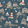 Seaside Village Pattern I Poster Print by Laura Marshall - Item # VARPDX51997