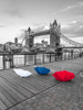 Colorful umbrellas on promenade near Tower bridge, London, UK Poster Print by Assaf Frank - Item # VARPDXAF20150627057C01