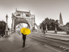 Lady with a yellow umbrella, Tower bridge, London Poster Print by Assaf Frank - Item # VARPDXAF20150627204C02P