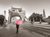 Lady with a pink umbrella, Tower bridge, London Poster Print by Assaf Frank - Item # VARPDXAF20150627204C02P1