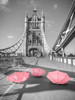 Pink umbrellas, Tower bridge, London Poster Print by Assaf Frank - Item # VARPDXAF20150627340PC01P1