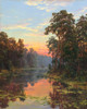 Evening at the lake Poster Print by Sergej Basov