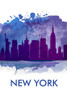BLUE SILHOUETTE OF NEW YORK CITY Poster Print by Atelier B Art Studio Atelier B Art Studio - Item # VARPDXBEGCIT94
