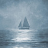 Solo Blue Sea Sailboat Poster Print by Bluebird Barn Bluebird Barn - Item # VARPDXBLUE222