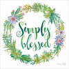 Simply Blessed Succulent Wreath Poster Print by Cindy Jacobs - Item # VARPDXCIN422