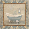 bath floral pattern blue mate border Poster Print by Jace Grey - Item # VARPDXJGSQ247B2