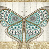 Damask Butterfly Teal 1 Poster Print by Kimberly Allen - Item # VARPDXKASQ178B1