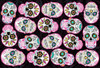 Pink Skulls Black Back Poster Print by Mlli Villa