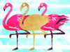 Flamingo Gold Poster Print by OnRei OnRei