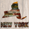 New York Wooden Map Poster Print by Sheldon Lewis - Item # VARPDXSLBSQ418D