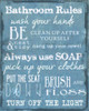 BATHROOM RULES BLUE Poster Print by Taylor Greene - Item # VARPDXTGRC077B3